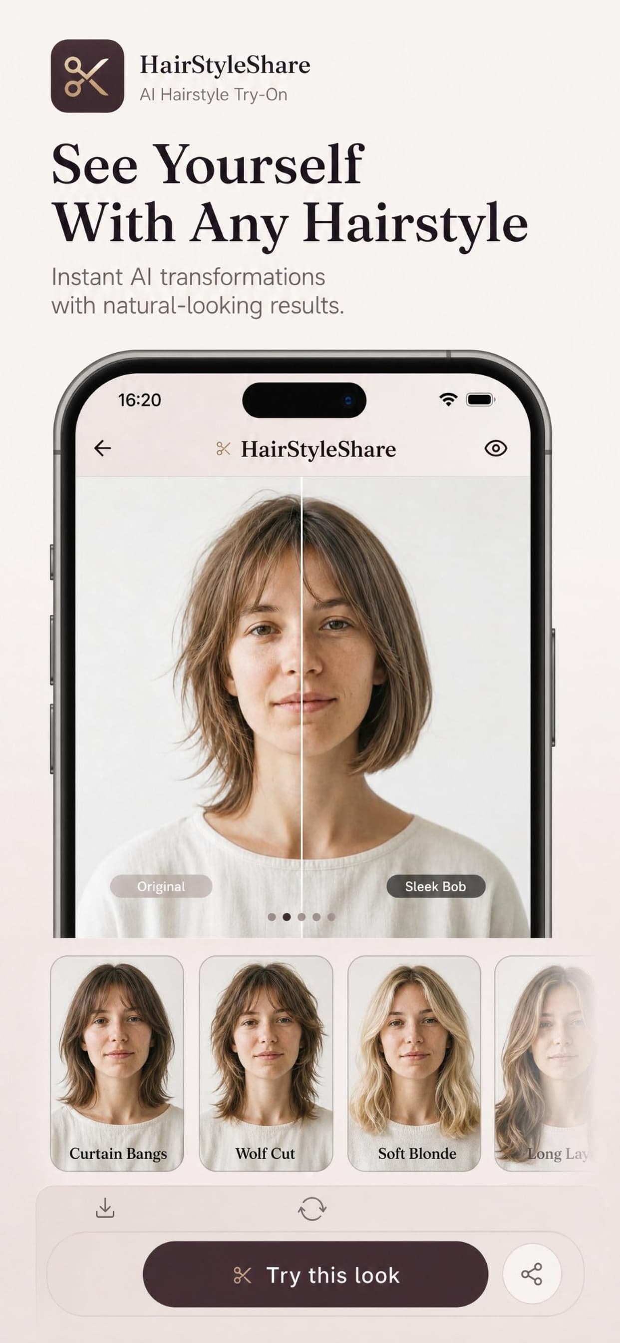 HairStyleShare — Try-on comparison